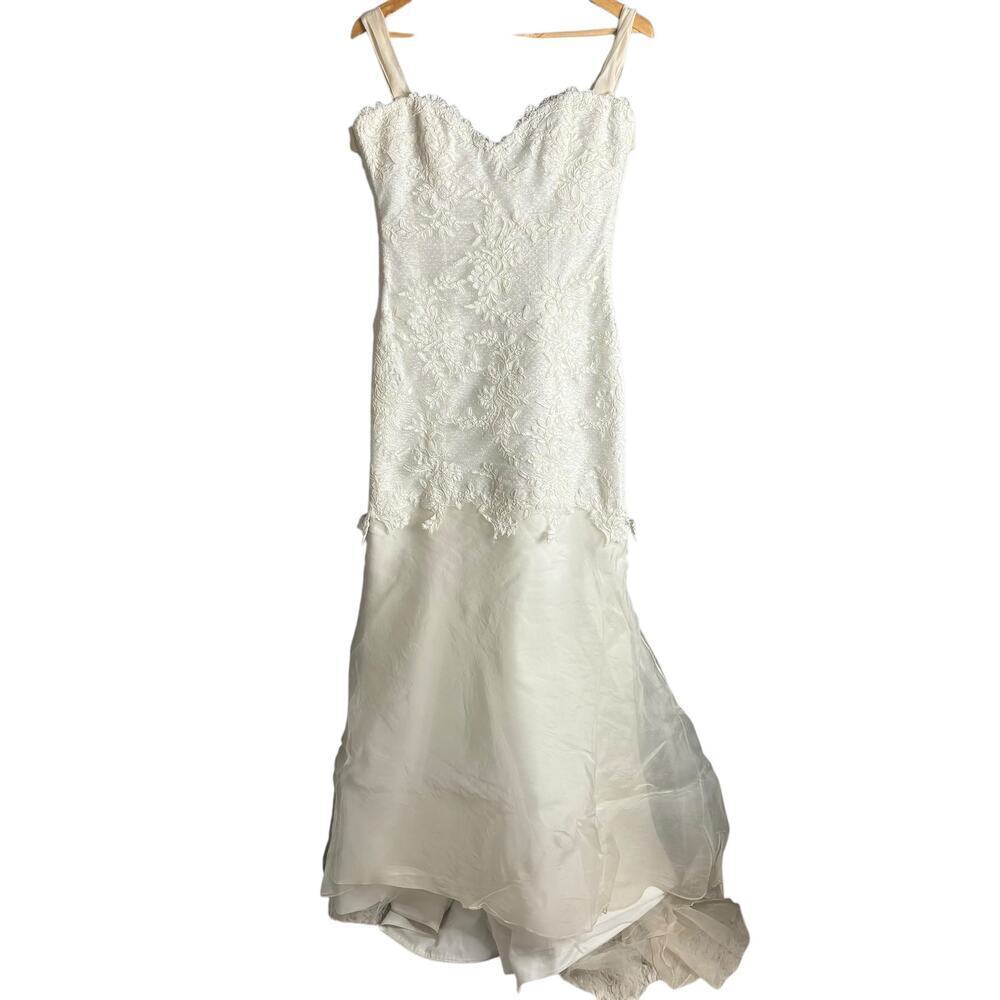 Romona Keveza Sweetheart Mermaid Wedding Gown White Size 10